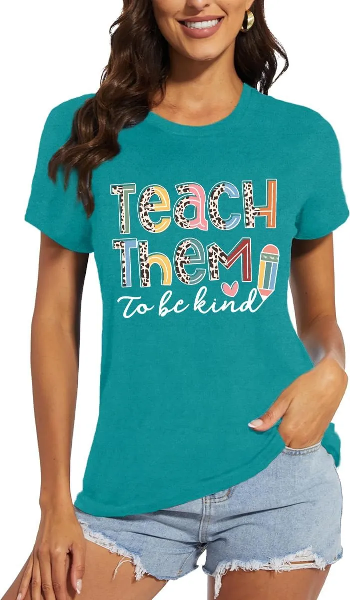 Teacher Shirts for Women Teach Teaching Tshirt Teacher Life Tee Tops