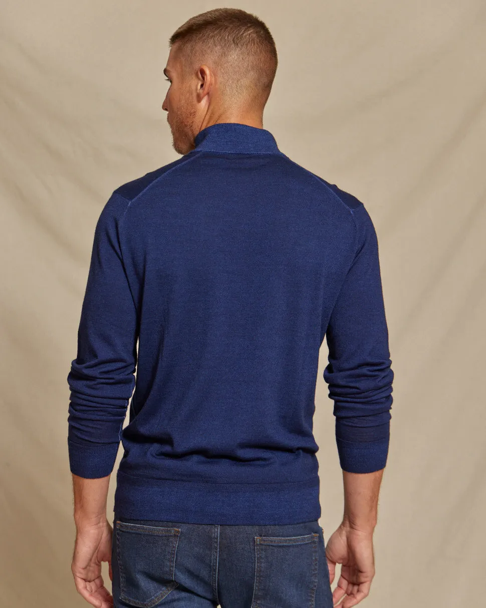 The Archer - LS Lightweight MERINOmax 1/4 Zip Sweater - Navy