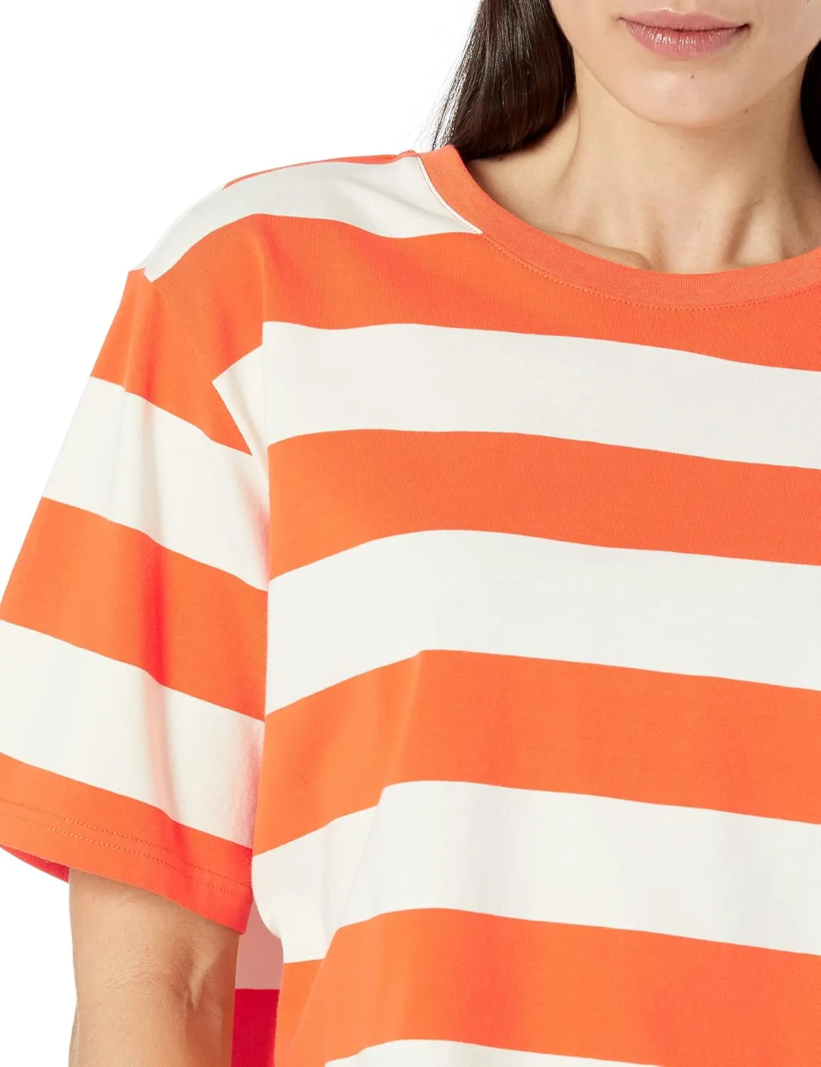 The Drop Women's Sydney Short-Sleeve Cropped Crew Neck T-Shirt