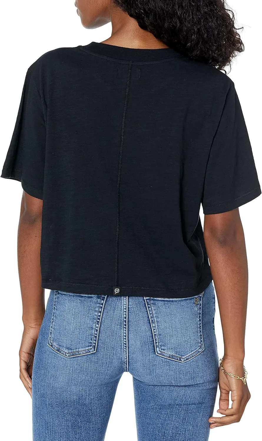 The Drop Women's Sydney Short-Sleeve Cropped Crew Neck T-Shirt