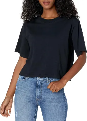 The Drop Women's Sydney Short-Sleeve Cropped Crew Neck T-Shirt