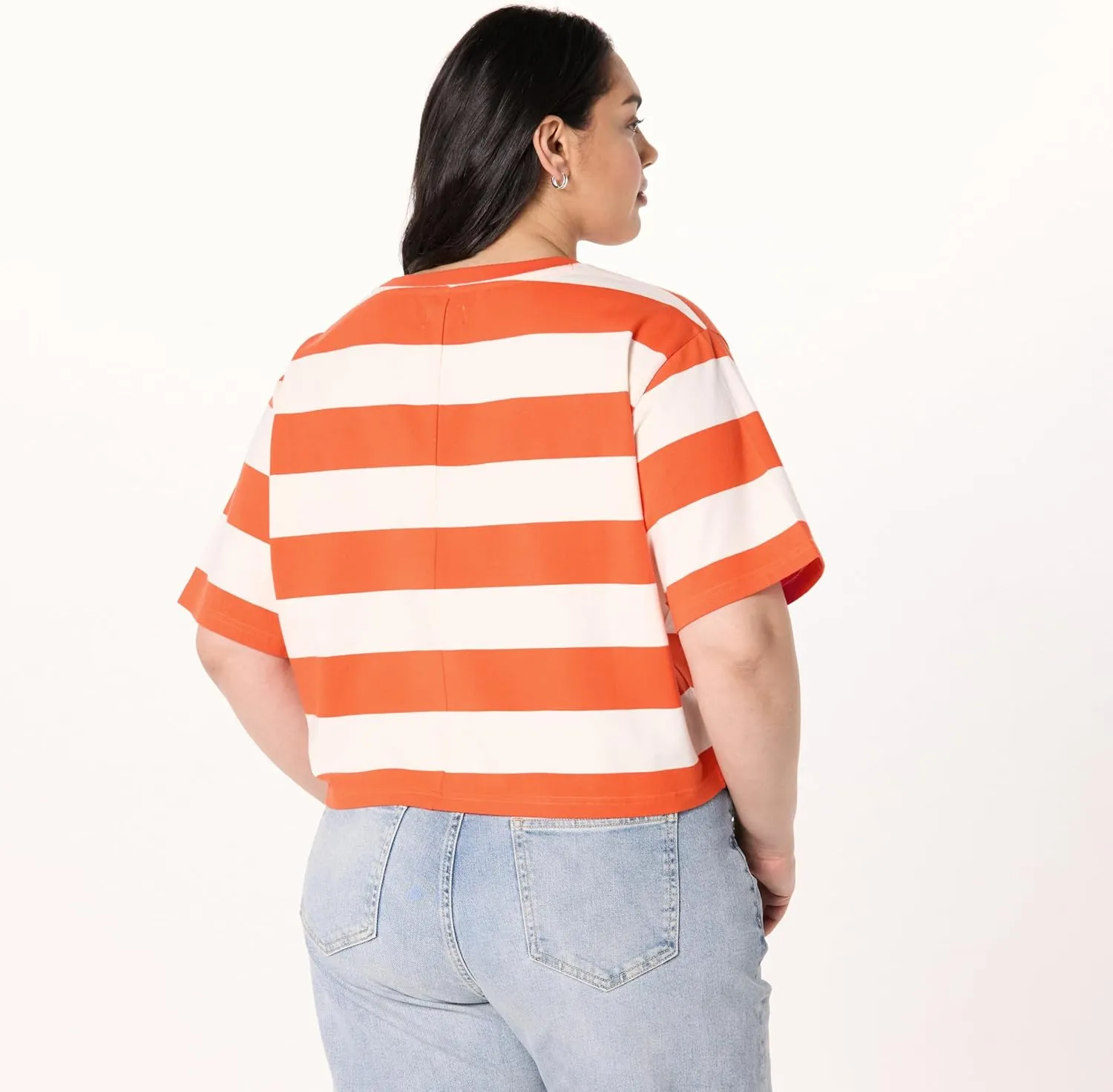 The Drop Women's Sydney Short-Sleeve Cropped Crew Neck T-Shirt