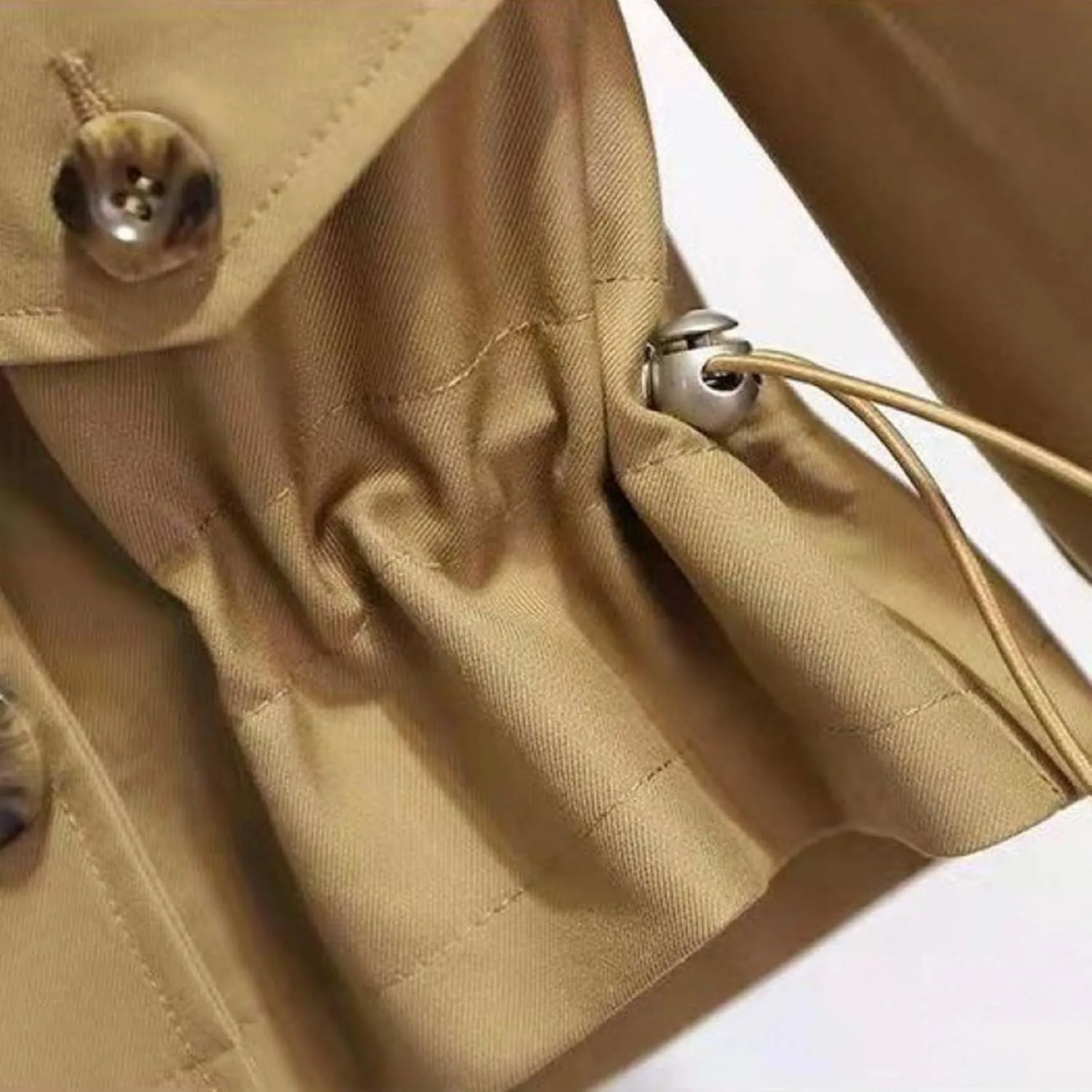 Trench Coats for Women Cropped Lapel Jackets Fashion Drawstring Double Breasted Plus Size Outerwear for Fall Winter