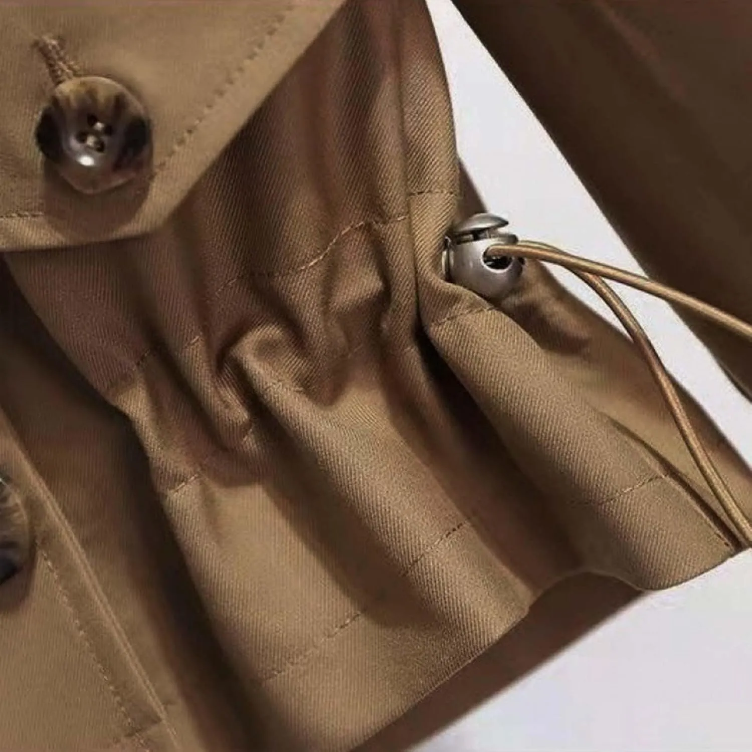 Trench Coats for Women Cropped Lapel Jackets Fashion Drawstring Double Breasted Plus Size Outerwear for Fall Winter