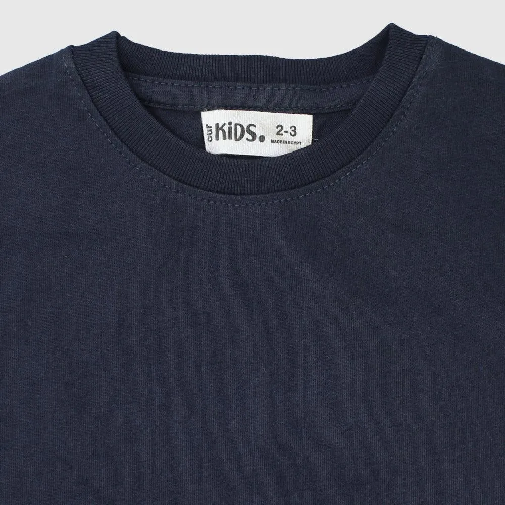 Unisex Plain Navy Short-Sleeved T-Shirt
