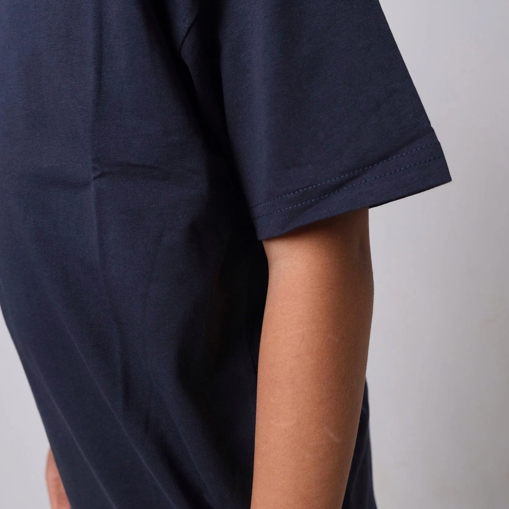 Unisex Plain Navy Short-Sleeved T-Shirt