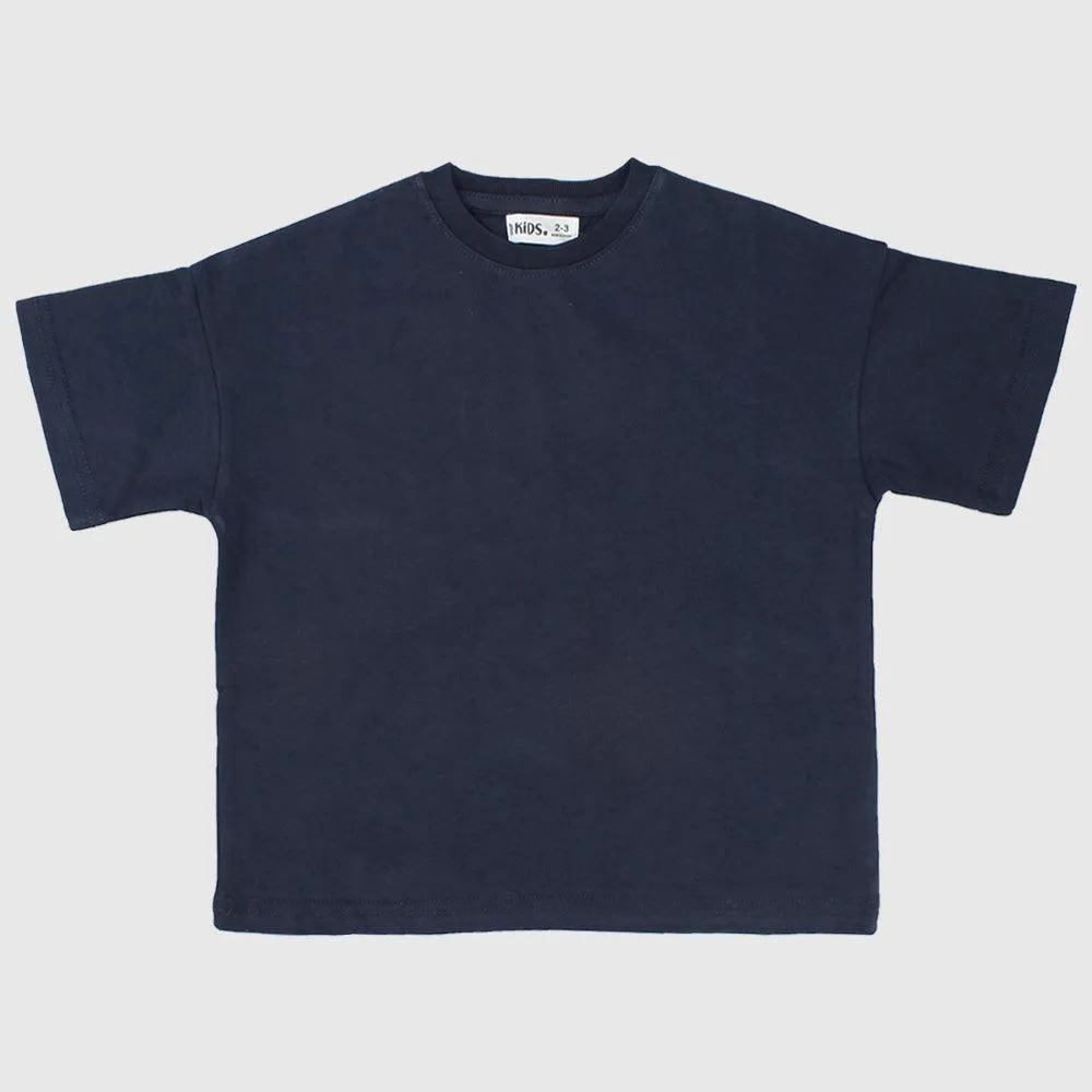 Unisex Plain Navy Short-Sleeved T-Shirt