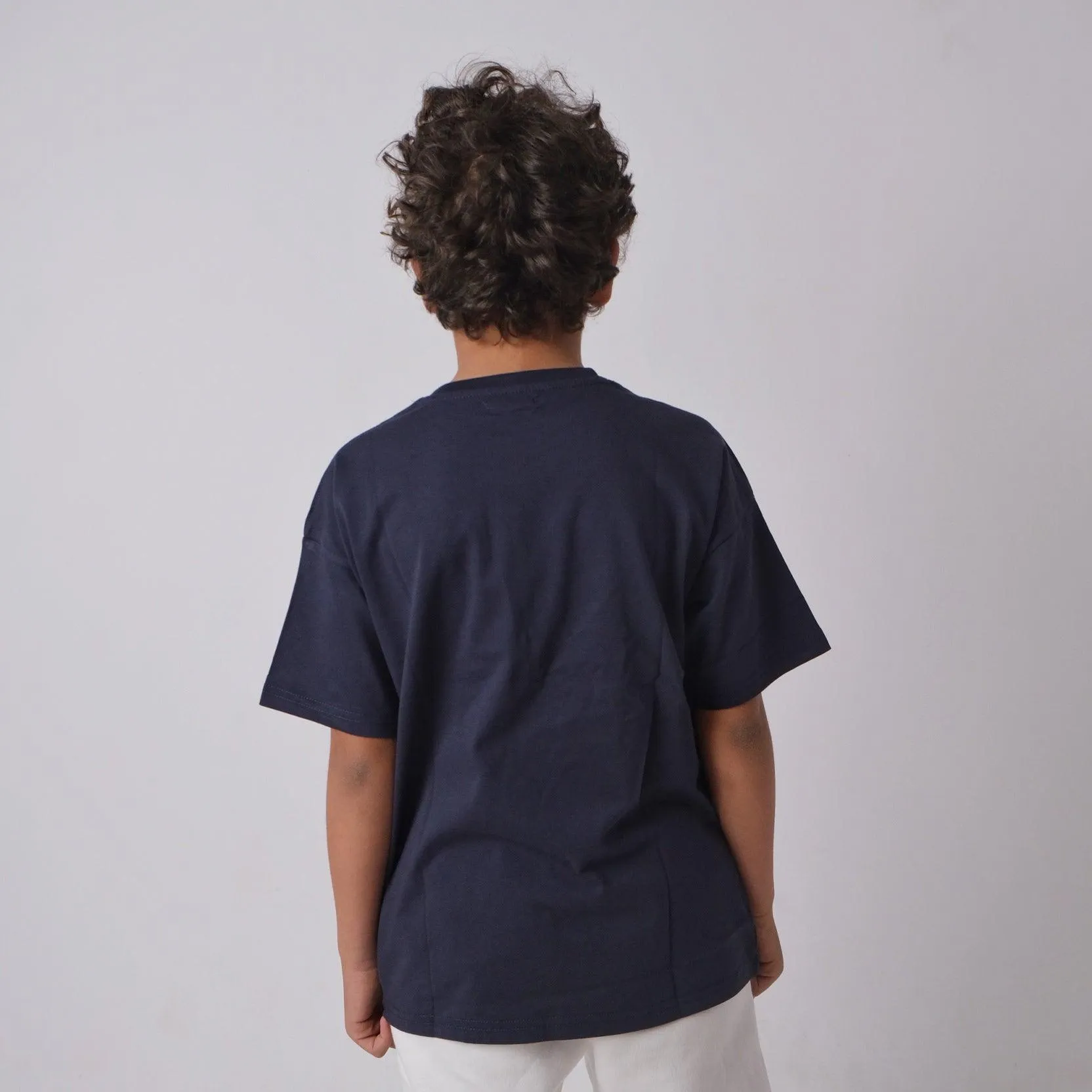 Unisex Plain Navy Short-Sleeved T-Shirt