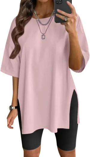 VNIRA Womens Summer Casual Short Sleeve Oversize Workout T-Shirt Tee Tops