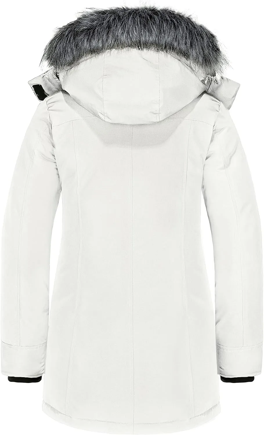 wantdo Women's Long Winter Coat Thick Puffer Jacket Faux Fur Hooded Parka Jacket