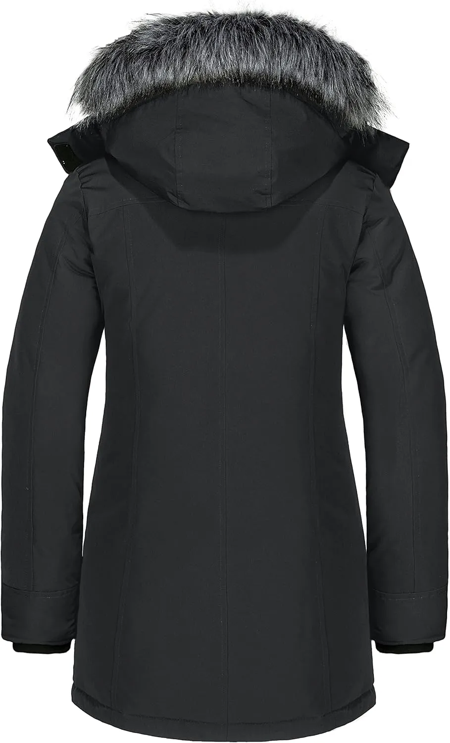 wantdo Women's Long Winter Coat Thick Puffer Jacket Faux Fur Hooded Parka Jacket