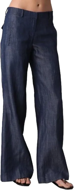 Wide Leg Pants Woman Trendy High Waist Imitation Denim Pants Comfy Cotton Work Pants Long Trousers with Pockets