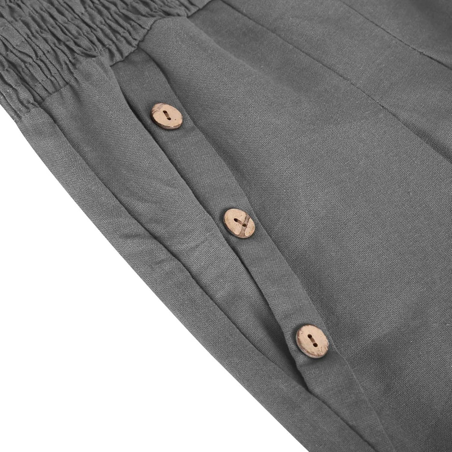 Wide Leg Pants Women Comfy Flowy Cotton and Linen Trousers Summer High Waisted Straight Palazzo Pants with Pockets 2024