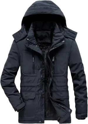 Winter Jacket Men Fleece Warm Cotton-Padded Coats Thickens Overcoat Windbreaker Parka Men Clothing