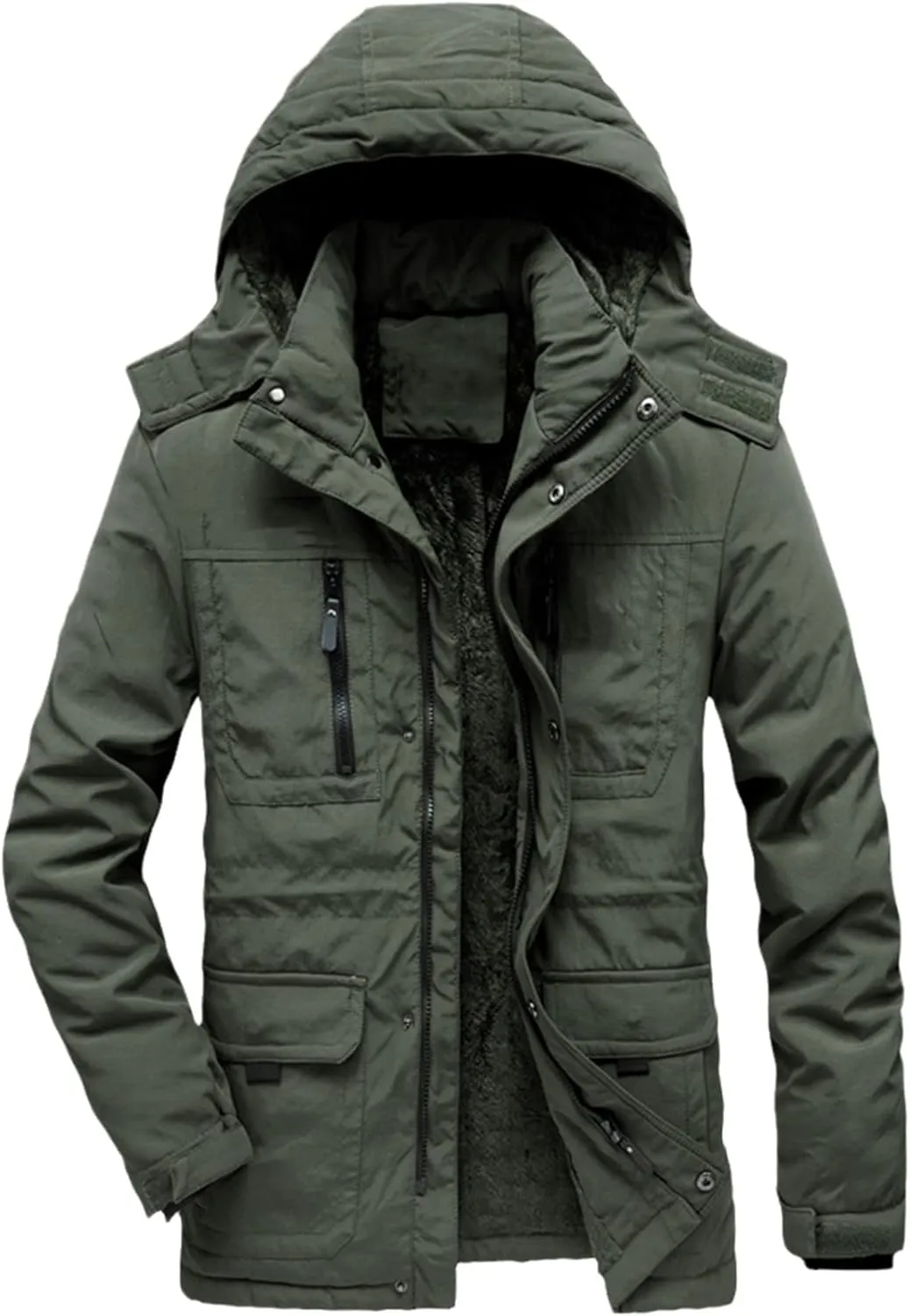 Winter Jacket Men Fleece Warm Cotton-Padded Coats Thickens Overcoat Windbreaker Parka Men Clothing