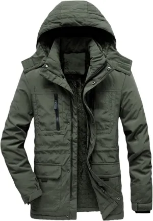 Winter Jacket Men Fleece Warm Cotton-Padded Coats Thickens Overcoat Windbreaker Parka Men Clothing