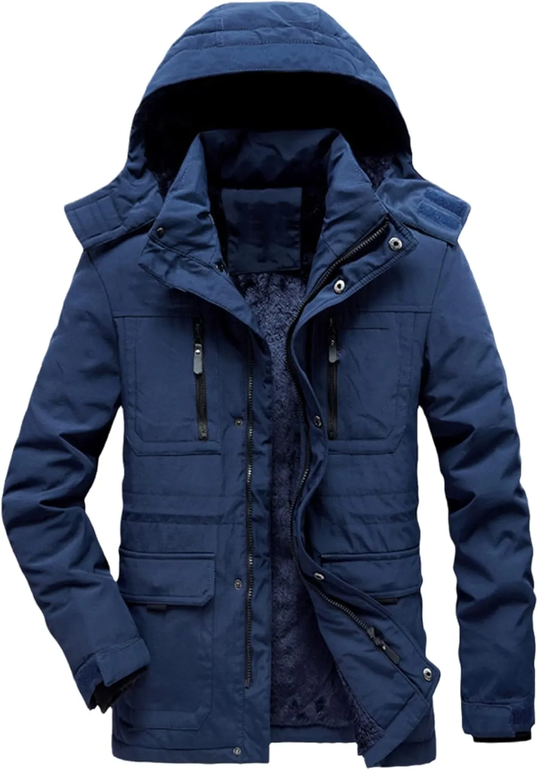Winter Jacket Men Fleece Warm Cotton-Padded Coats Thickens Overcoat Windbreaker Parka Men Clothing