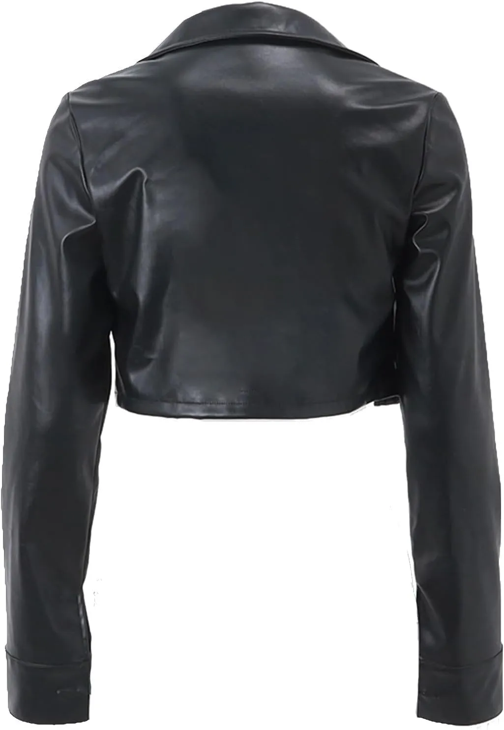 Women Cropped Leather Jackets, Faux Leather Motorcycle Jacket Moto Biker Coat Y2k Short Lightweight Bomber Coats