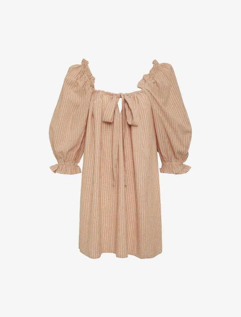 Women Cute Babydoll Dress Short Puff Sleeve Bow Tie Fairy Mini Dress Ruffle Boho Floral Short Slip Sundress