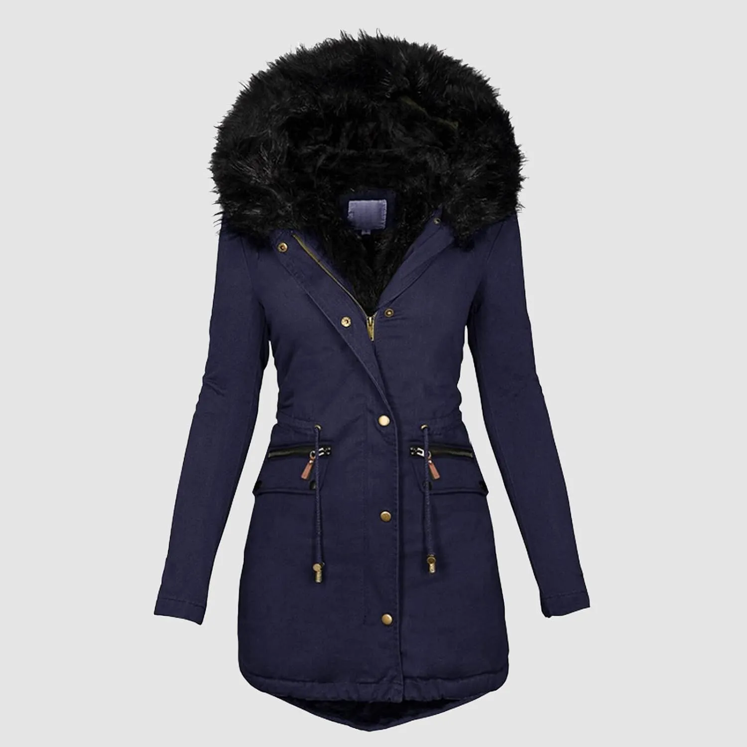Women Down Puffer Jacket with Hood Trendy Winter Fashion Lined Hooded Snow Coat Jacket Outwear Long Jackets for