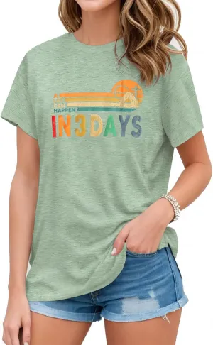 Women Easter Tshirt A Lot Can Happen in 3 Days Graphic Tee Vintage Cross Jesus Christian Religious Faith Shirt Tops