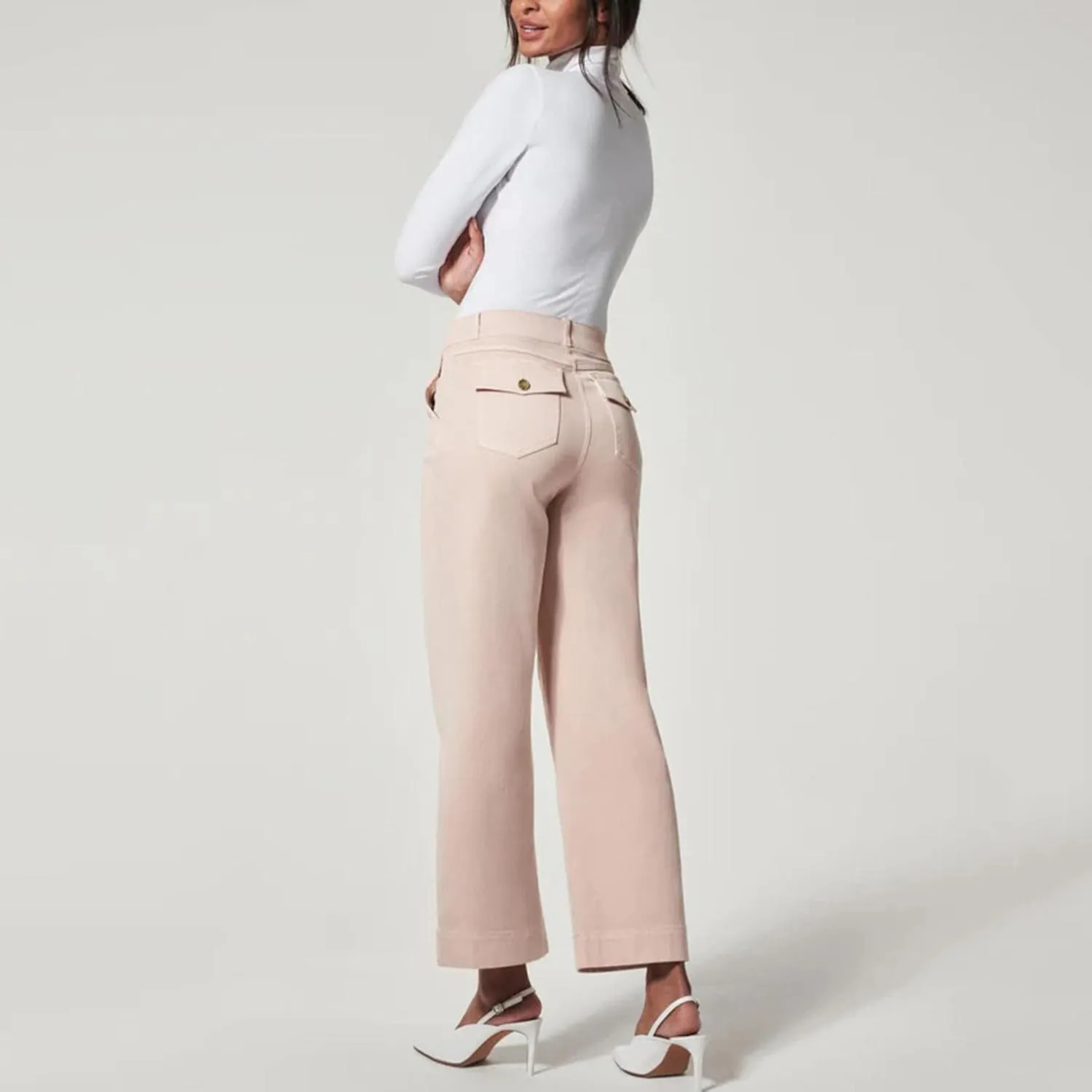 Women High Waist Casual Wide Leg Long Palazzo Pants Trousers Comfy Work Dress Pants Lounge Yoga Capris Pants