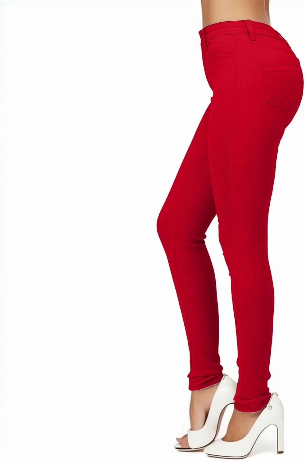 Women High Waisted Solid Color Pants Skinny Ripped Distressed Jeans Long Stretch Grocery Running Pants
