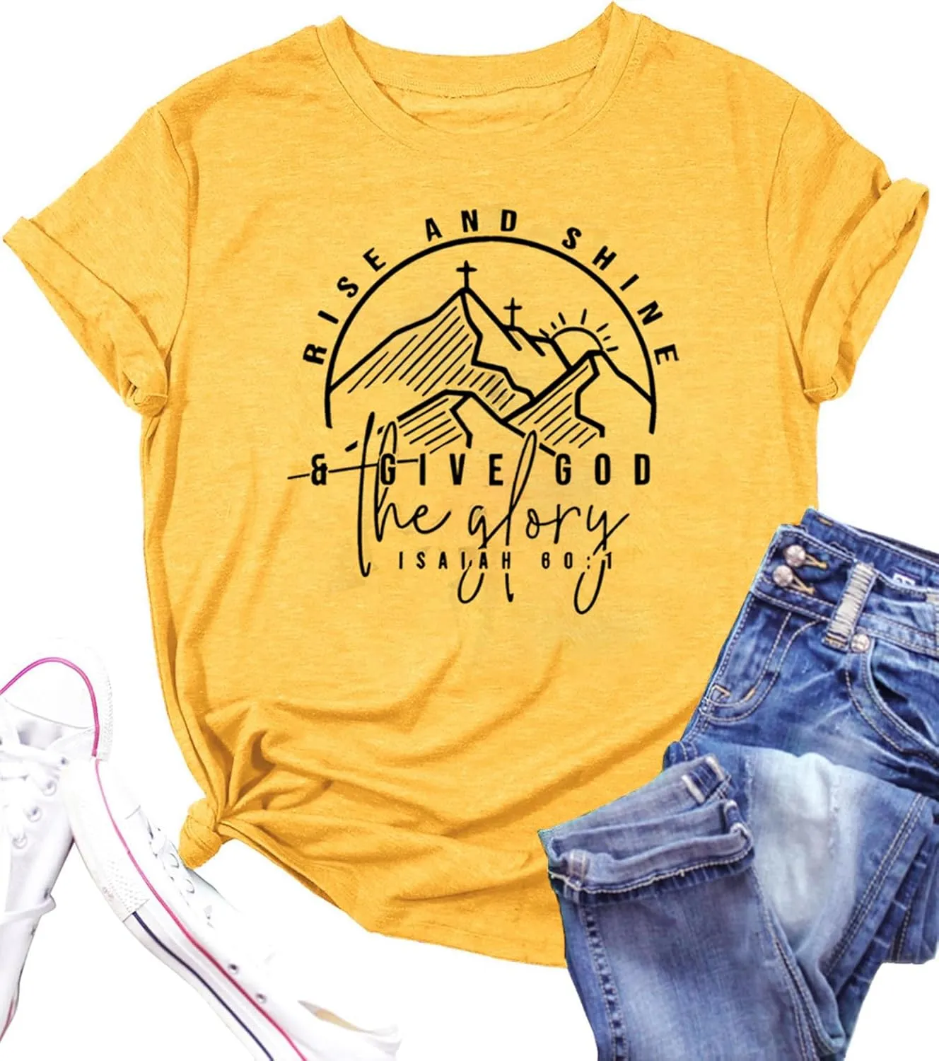 Women Hiking Mountain Shirt Nature Sunrise Graphic Printed Hiking T Shirt Summer Short Sleeve Workout Tee top