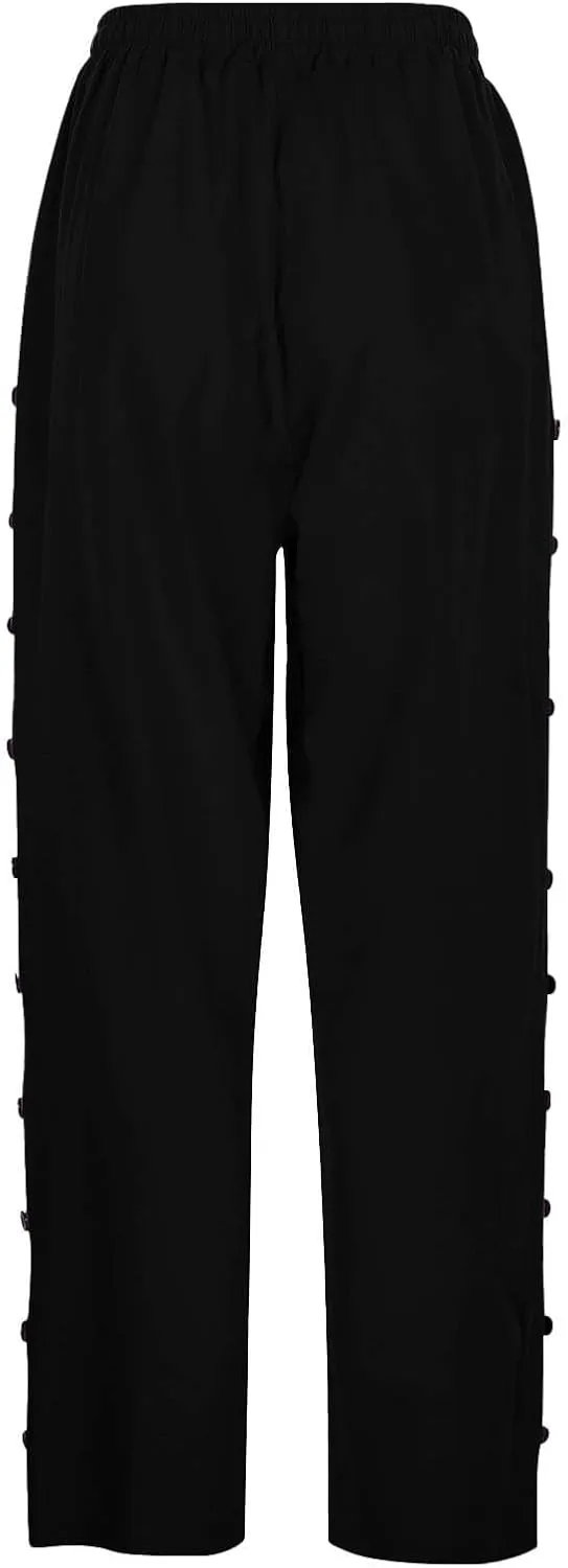 Women Linen Palazzo Pants Linen High Elastic Waist Drawstring Ankle Pants Business Casual Pull On with Pockets