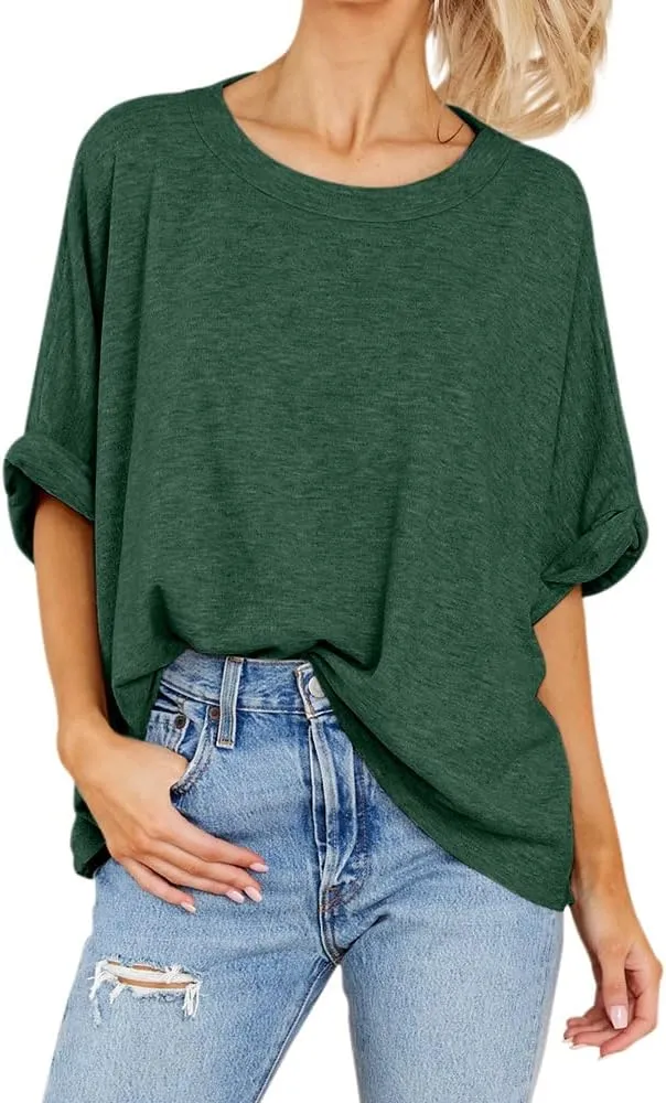 Women Oversized T-Shirt Summer Casual Short Sleeve Loose Tee Tops