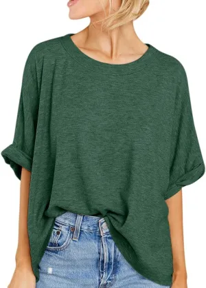 Women Oversized T-Shirt Summer Casual Short Sleeve Loose Tee Tops