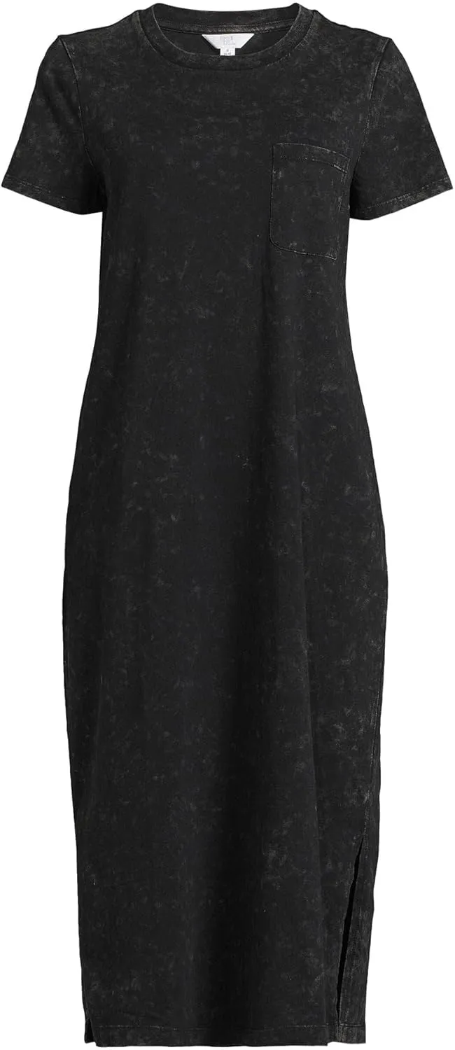 Women's and Women's Plus Cotton T-Shirt Dress with Short Sleeves midi Dresses for Women/Dresses for Women