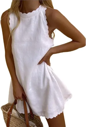 Women's Beach Dress Halter Bikini Coverups Summer Vacation Sun Dress Cover Up Casual Dresses 2023 Swimsuit Coverup