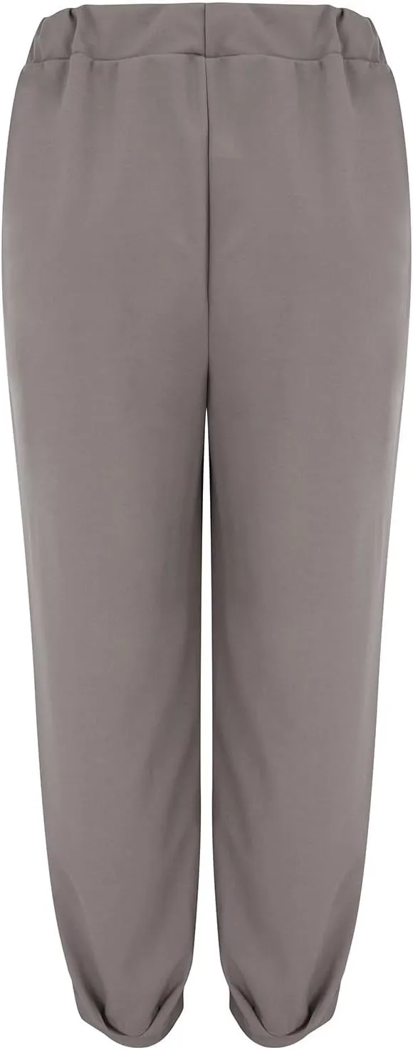 Women's Casual Lantern Tapered Harem Pants Summer Baggy High Elastic Waisted Loose Fit Pleated Trousers with Pockets