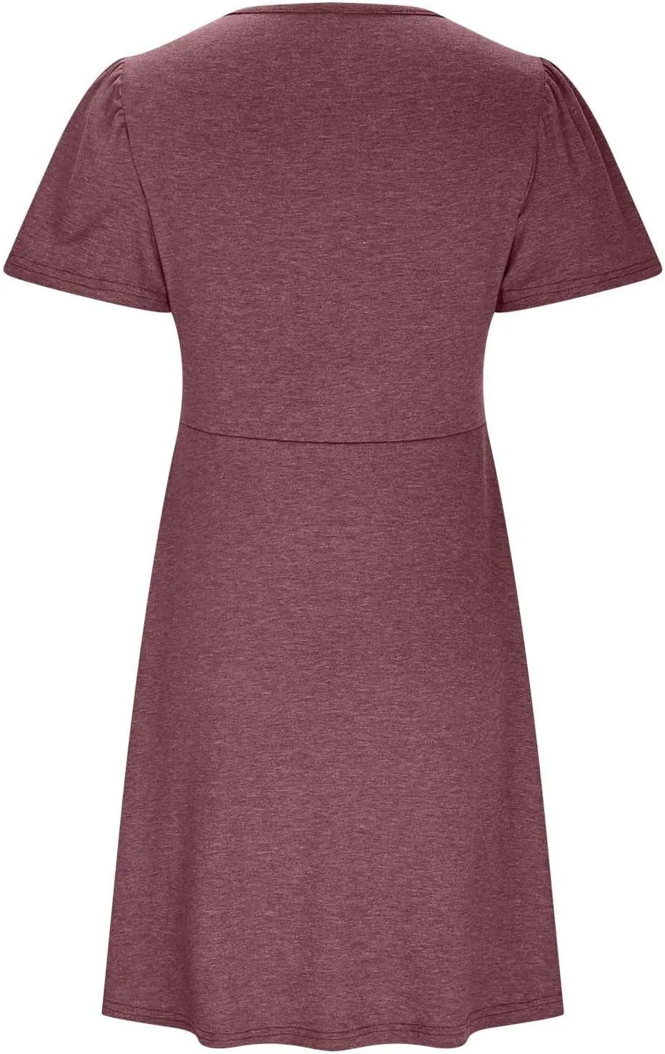 Womens Casual Summer Twist Front V Neck Short Sleeve Mini Dress, Elegant Short Sleeve Swing Sundress Beach Outfits