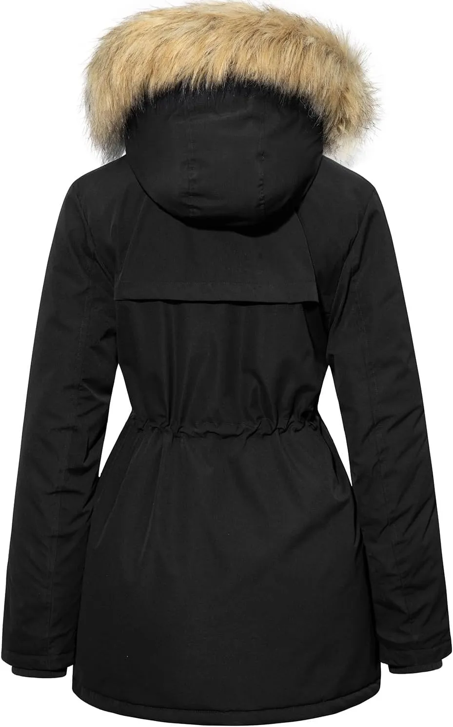 Women's Fur Hood Winter Parka Thicken Winter Jacket Coat Hooded Puffer Coat with Removable Fur Trim