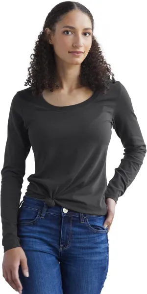 Women's Organic Pima Cotton Long Sleeve Scoop Neck Tee