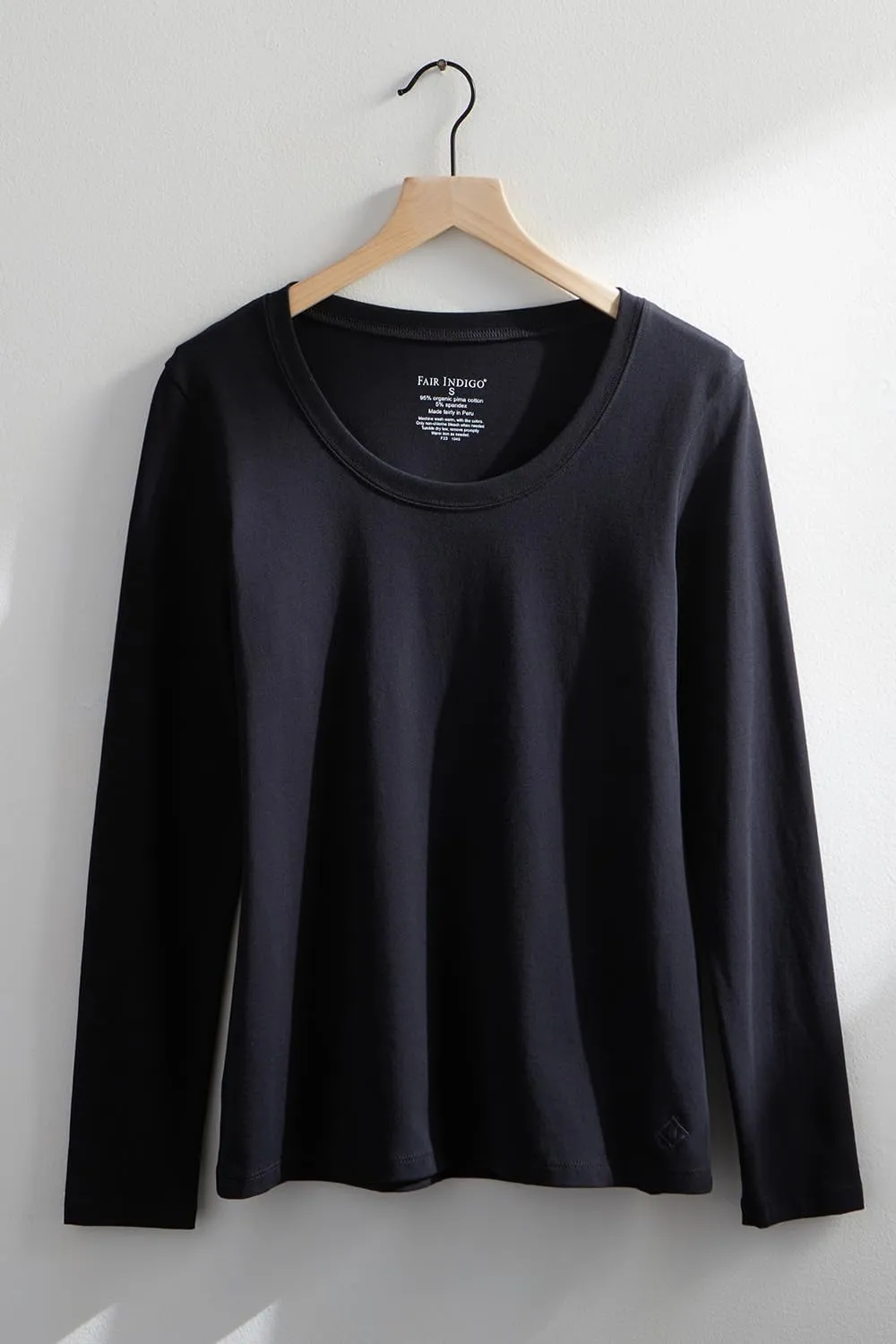 Women's Organic Pima Cotton Long Sleeve Scoop Neck Tee