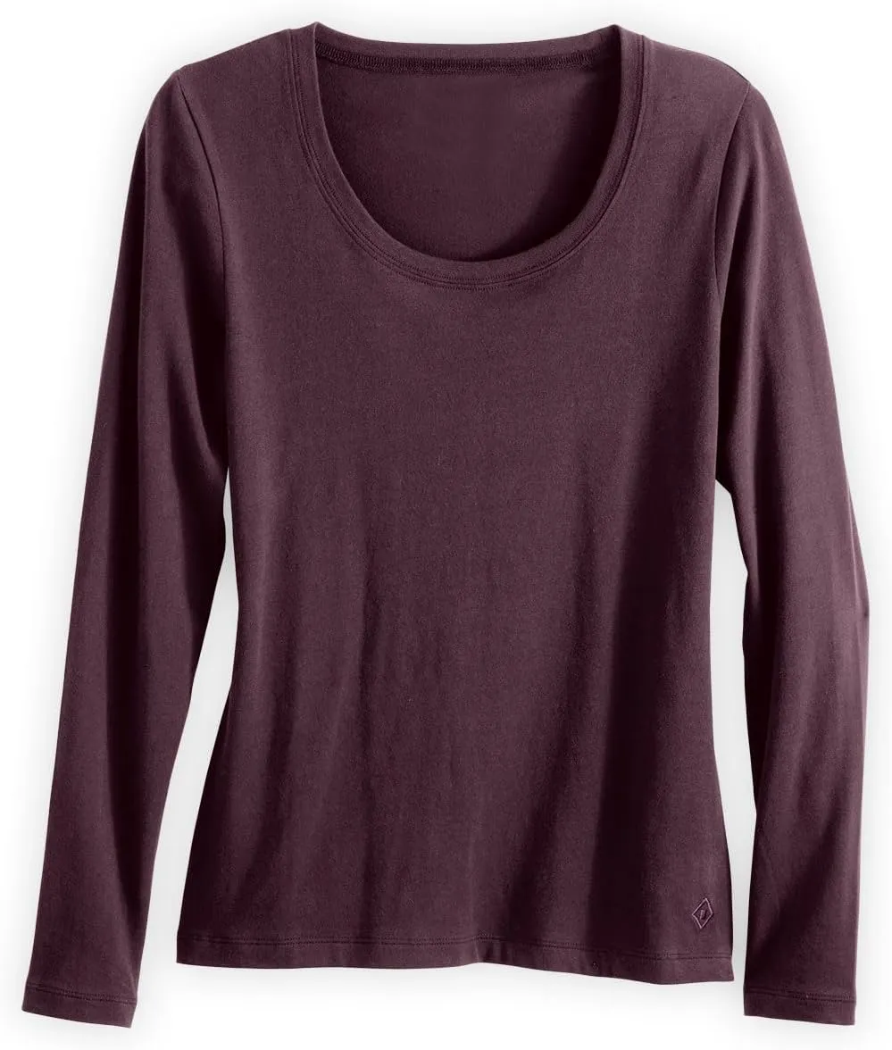 Women's Organic Pima Cotton Long Sleeve Scoop Neck Tee