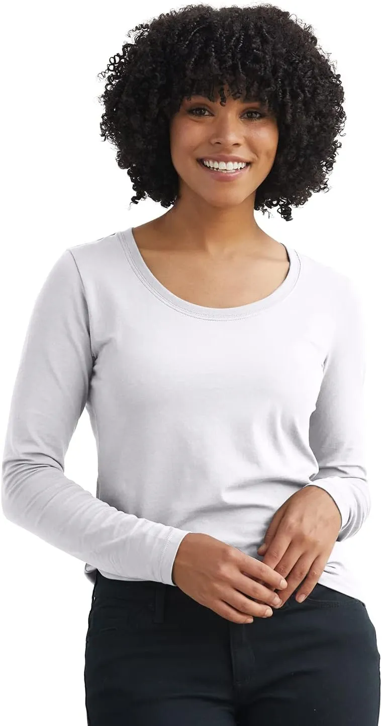 Women's Organic Pima Cotton Long Sleeve Scoop Neck Tee