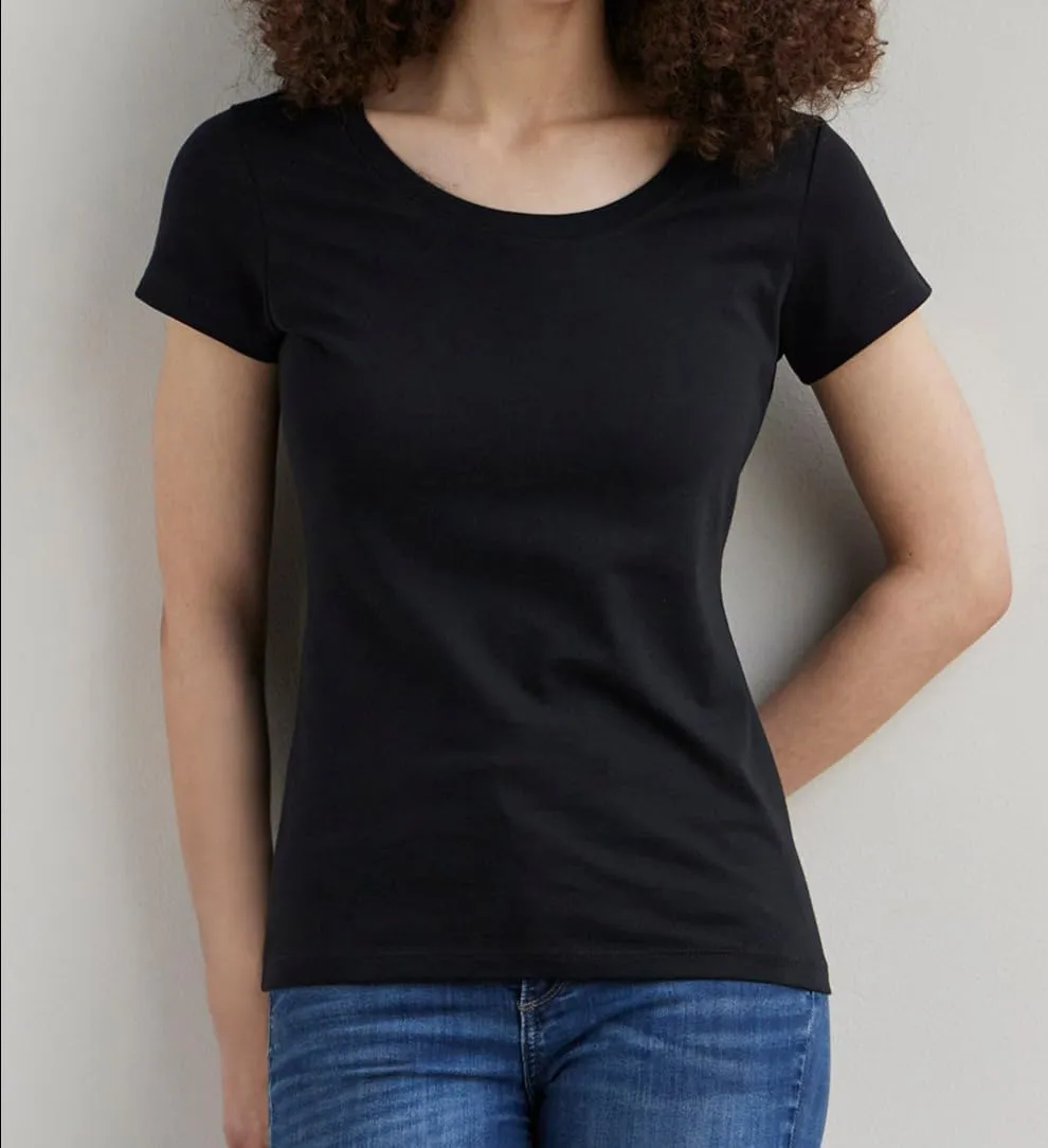 Women's Organic Pima Cotton Short Sleeve Slim Fit Scoop Neck Tee