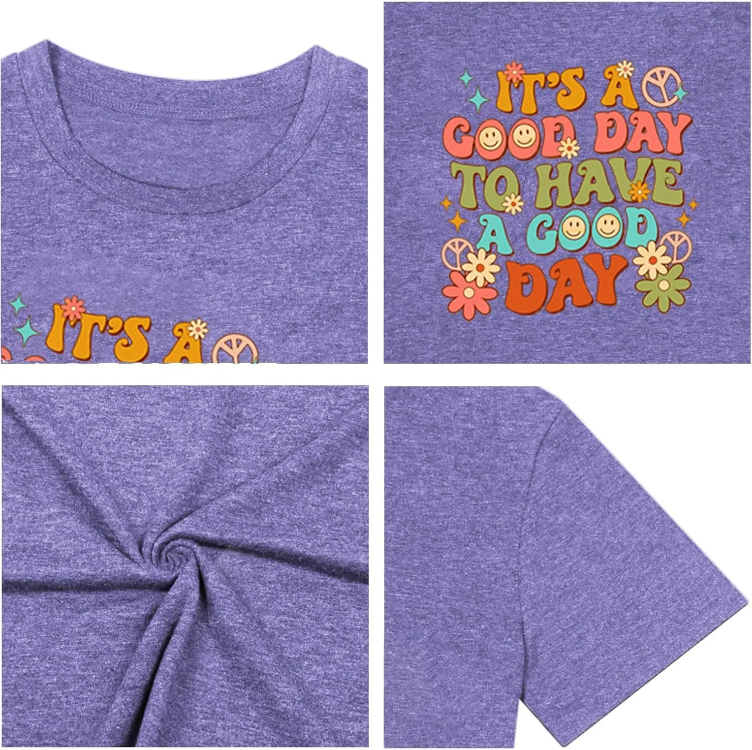 Women's Plus Size T-Shirt Good Day Floral Funny Printed Summer Casual Cute Short Sleeve Tees Tops