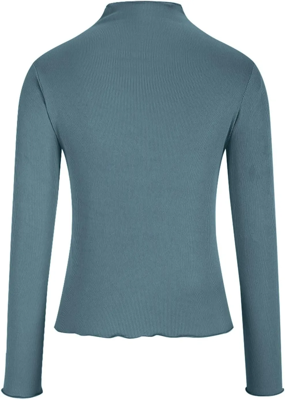Womens Slim Fitted Crop Shirts Basic Round Neck Solid Long Sleeve Top Going Out Workout Tunic Dressy Casual Blouses