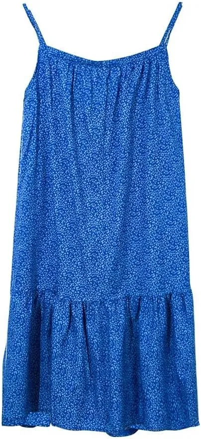 Womens Summer Floral Sleeveless Mini Dress Spaghetti Straps Ruffle Hem Sundress Boho Beach Swing Short Dresses