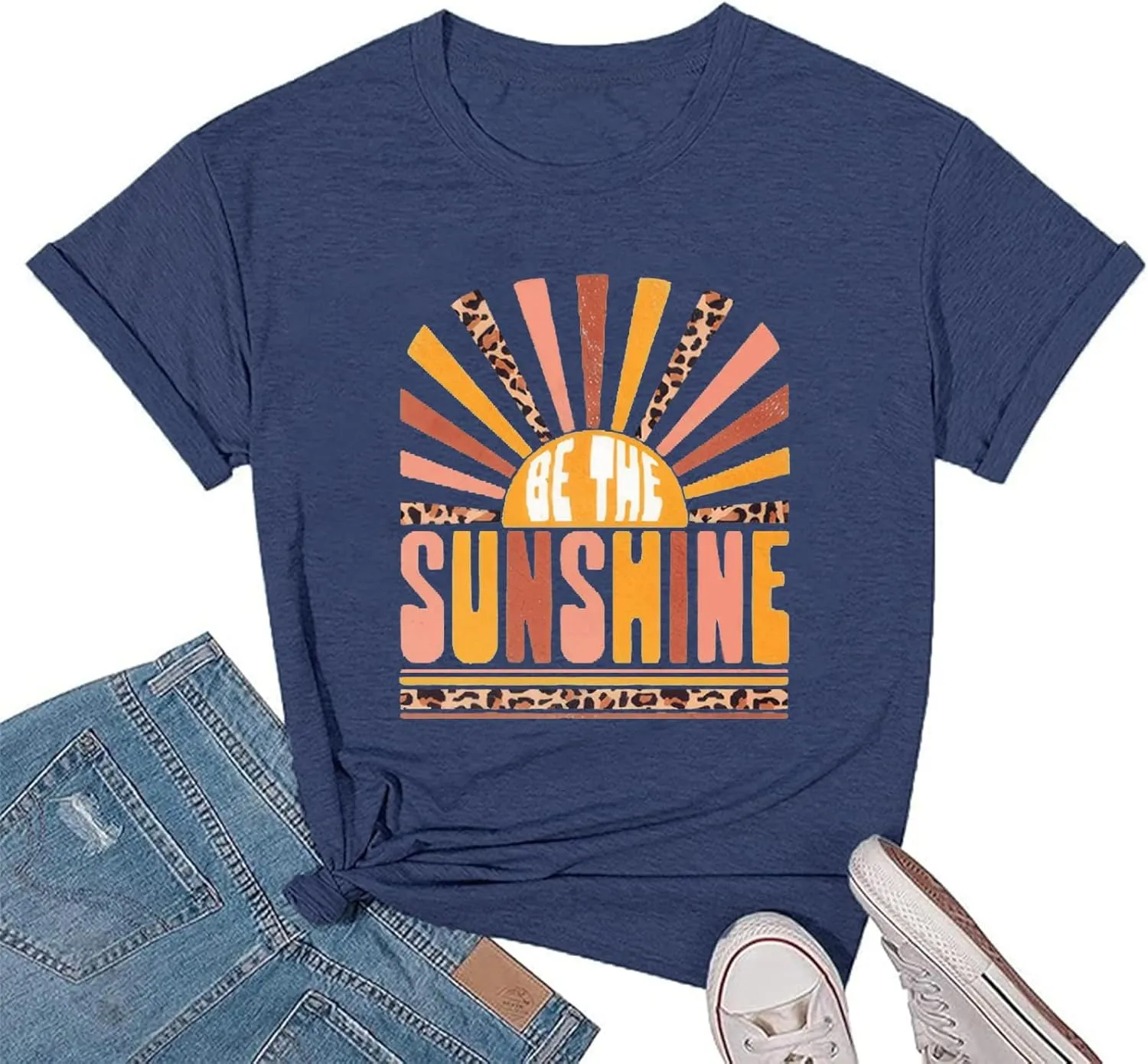 Womens Sunshine Sunrise Graphic Tee Summer Casual Short Sleeve Positive Saying Letter Print Teacher Inspirational T Shirt