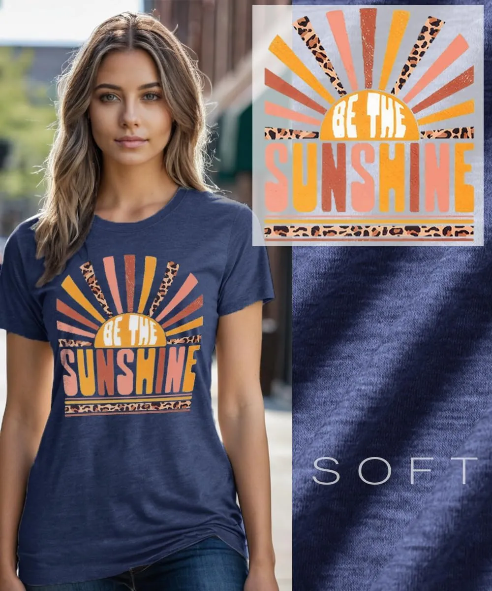 Womens Sunshine Sunrise Graphic Tee Summer Casual Short Sleeve Positive Saying Letter Print Teacher Inspirational T Shirt