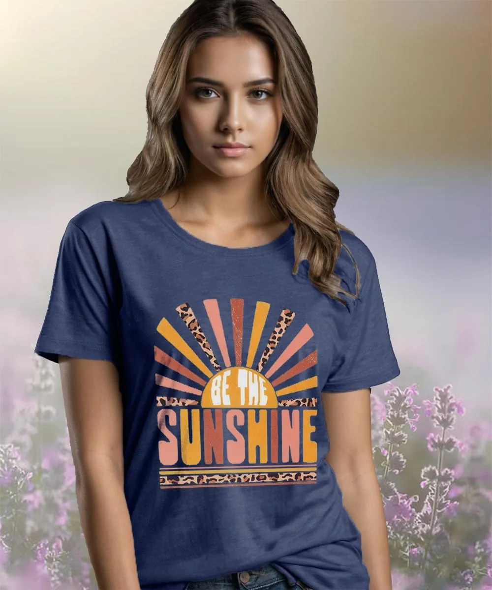 Womens Sunshine Sunrise Graphic Tee Summer Casual Short Sleeve Positive Saying Letter Print Teacher Inspirational T Shirt