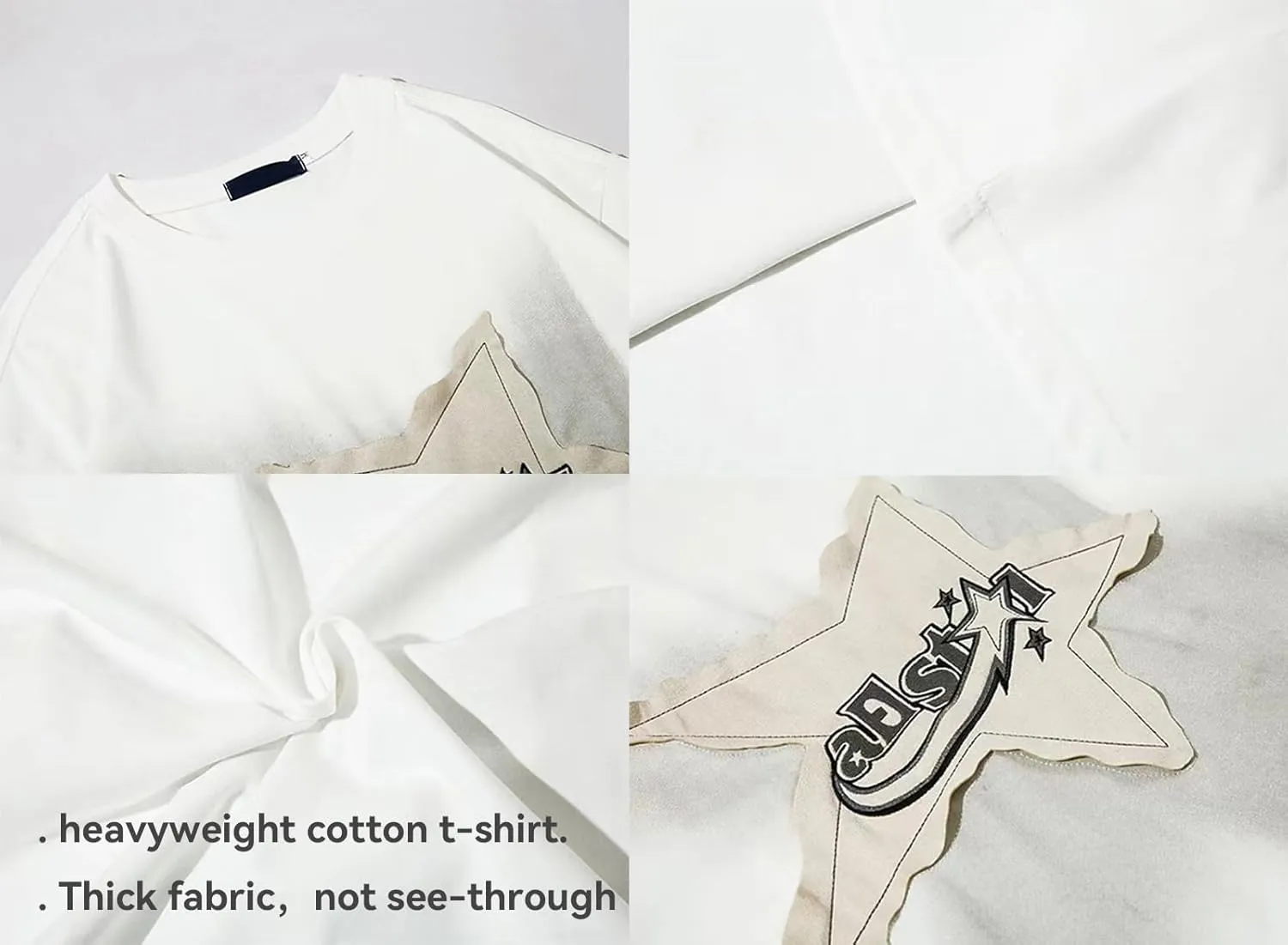 Y2K Shirts Oversized Tshirt for Men Graphic Tee Streetwear Thick Cotton Top