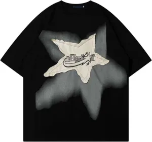Y2K Shirts Oversized Tshirt for Men Graphic Tee Streetwear Thick Cotton Top