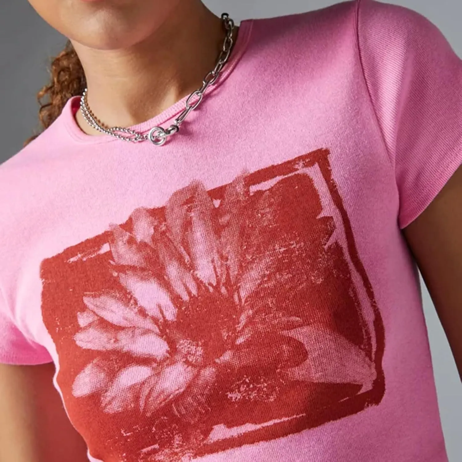 Y2k Women Graphic Baby Tee Short Sleeve Crop Top Retro Cute Teen Girls Slim Fit Shirt Vintage Aesthetic Clothes